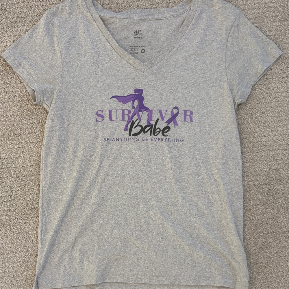 District Heather Gray Recycled V-Neck Tee